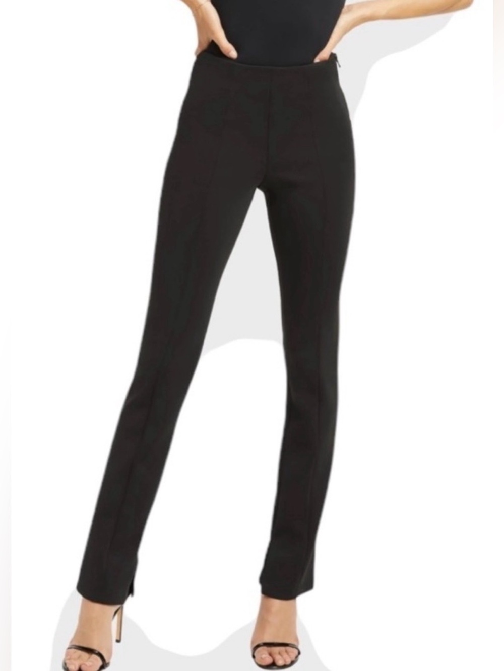 Good American Scuba Flare Pants Good Waist Black Ankle Zip Style Size Medium EUC